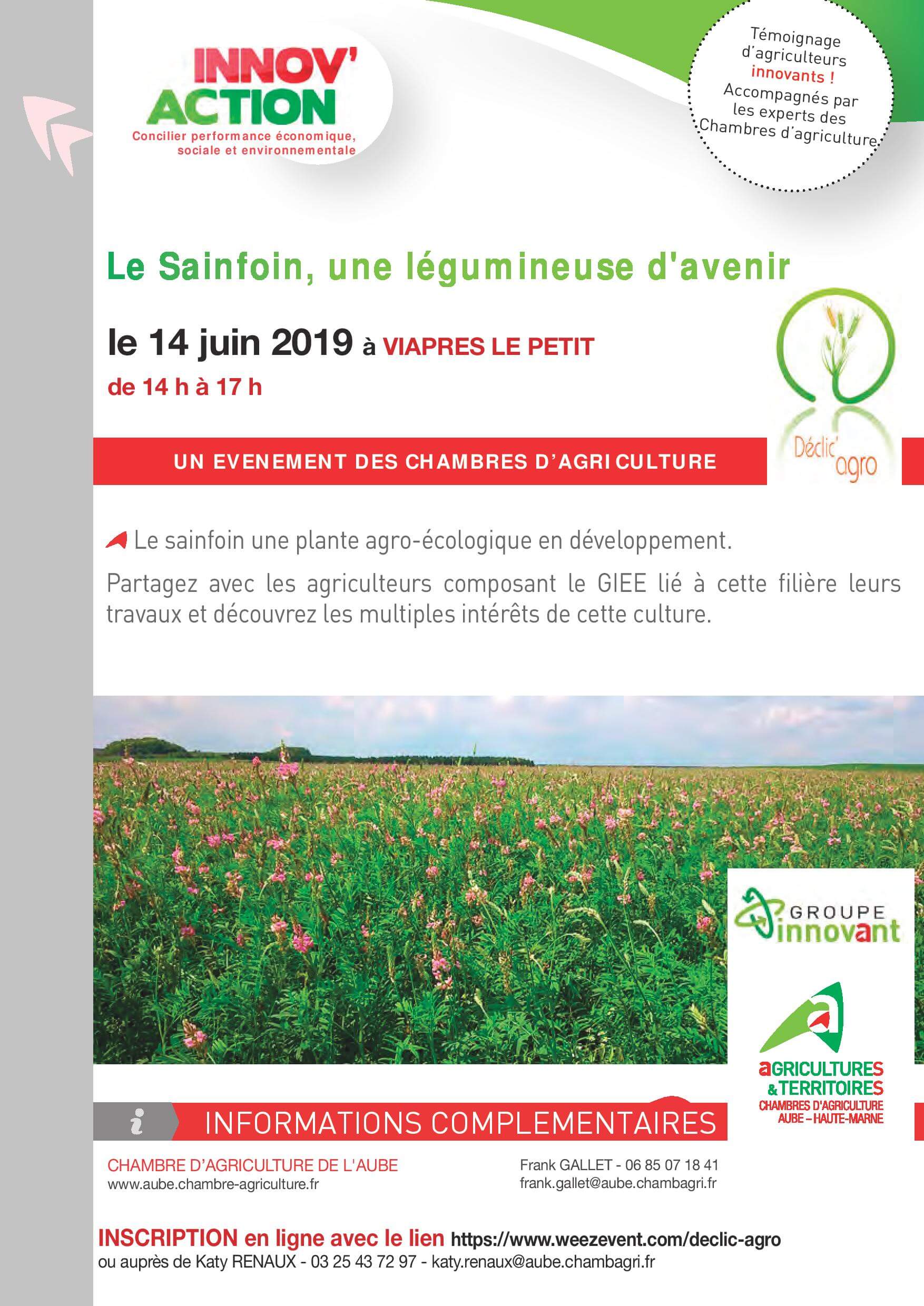 Invitation DECLIC'AGRO 2019 sur le thème du Sainfoin